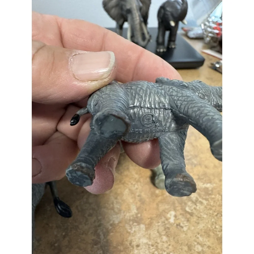 Rubber Elephant Toy Lot Of 7